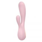 Розовый вибратор-кролик Satisfyer Mono Flex с управлением через приложение - 20,4 см.