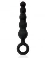 Черный анальный стимулятор-елочка с ограничительным колечком